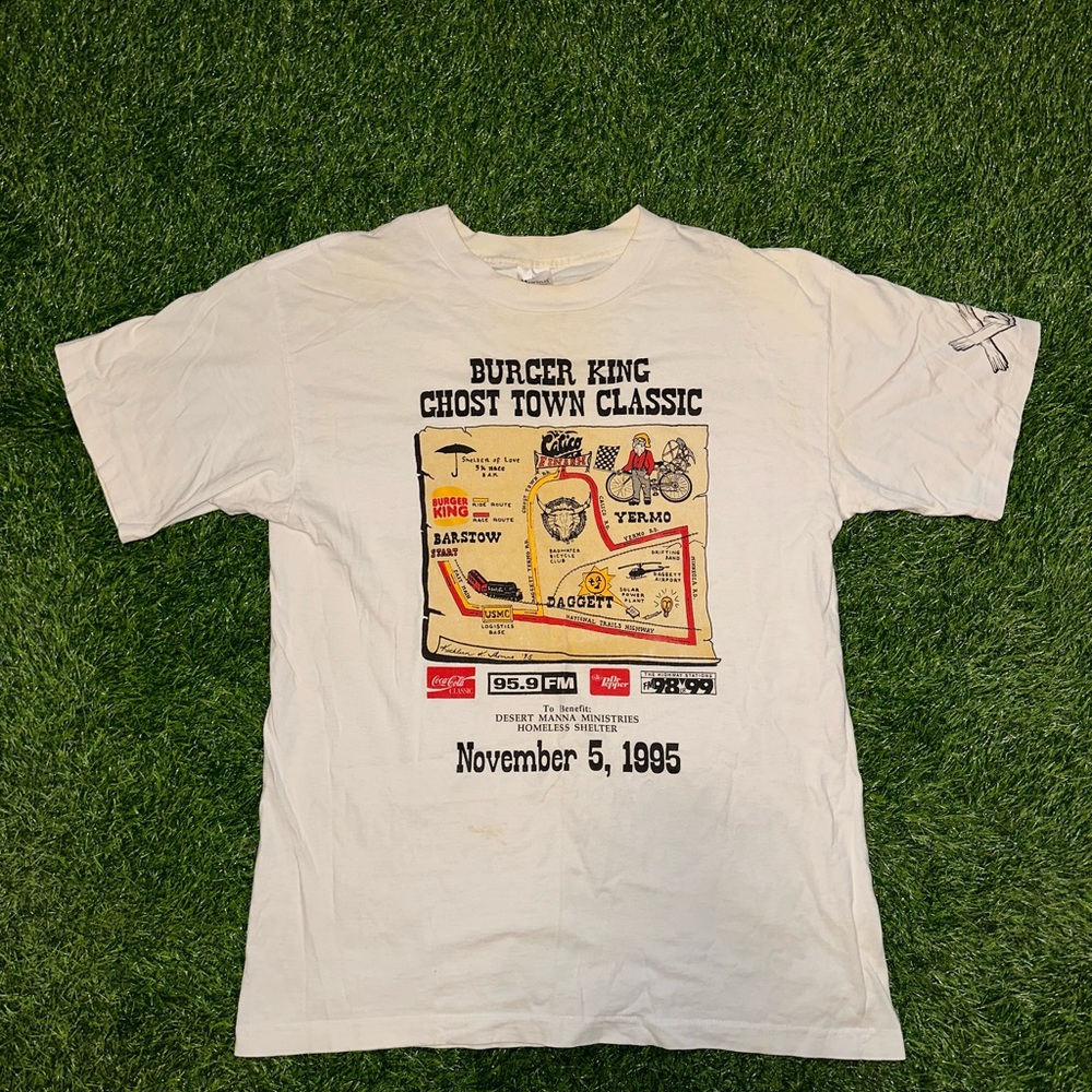 Vintage 90s Burger King Ghost Town Classic run 1995 t shirt size large